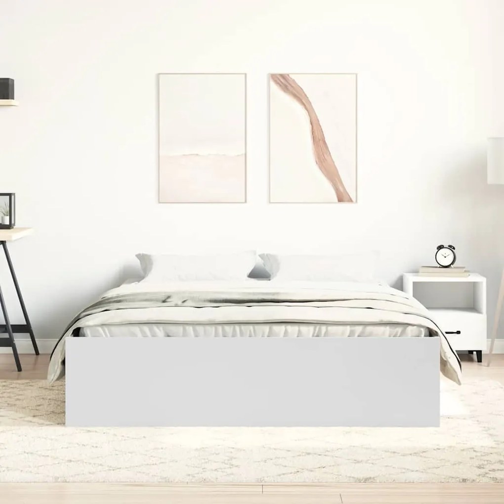 Estrutura de cama de casal 135x190 cm branco