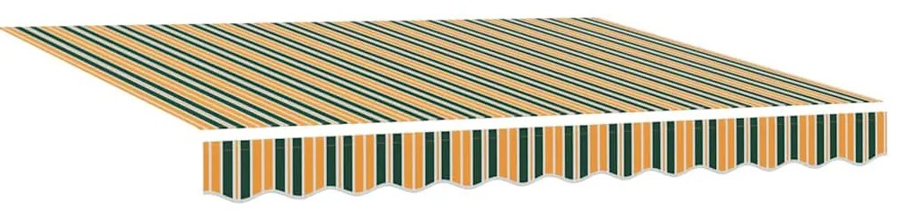 Toldo Retrátil Manual Verde e Amarelo 300x250 cm Tecido