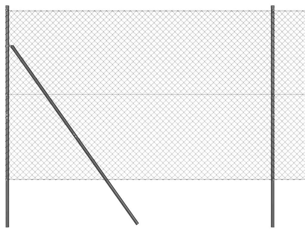 Conjunto de Postes de Cerca Cinzeto 1.5 x 10 m Aço Galvanizado