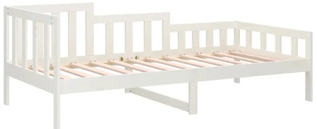 Sofá-cama sem colchão 90x190 cm madeira de pinho maciça branco
