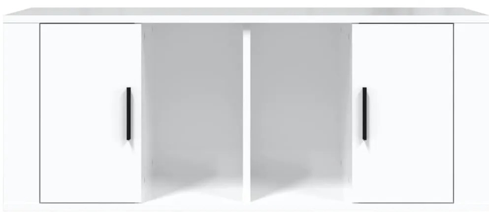 Móvel para TV 100x35x40 cm madeira processada branco brilhante