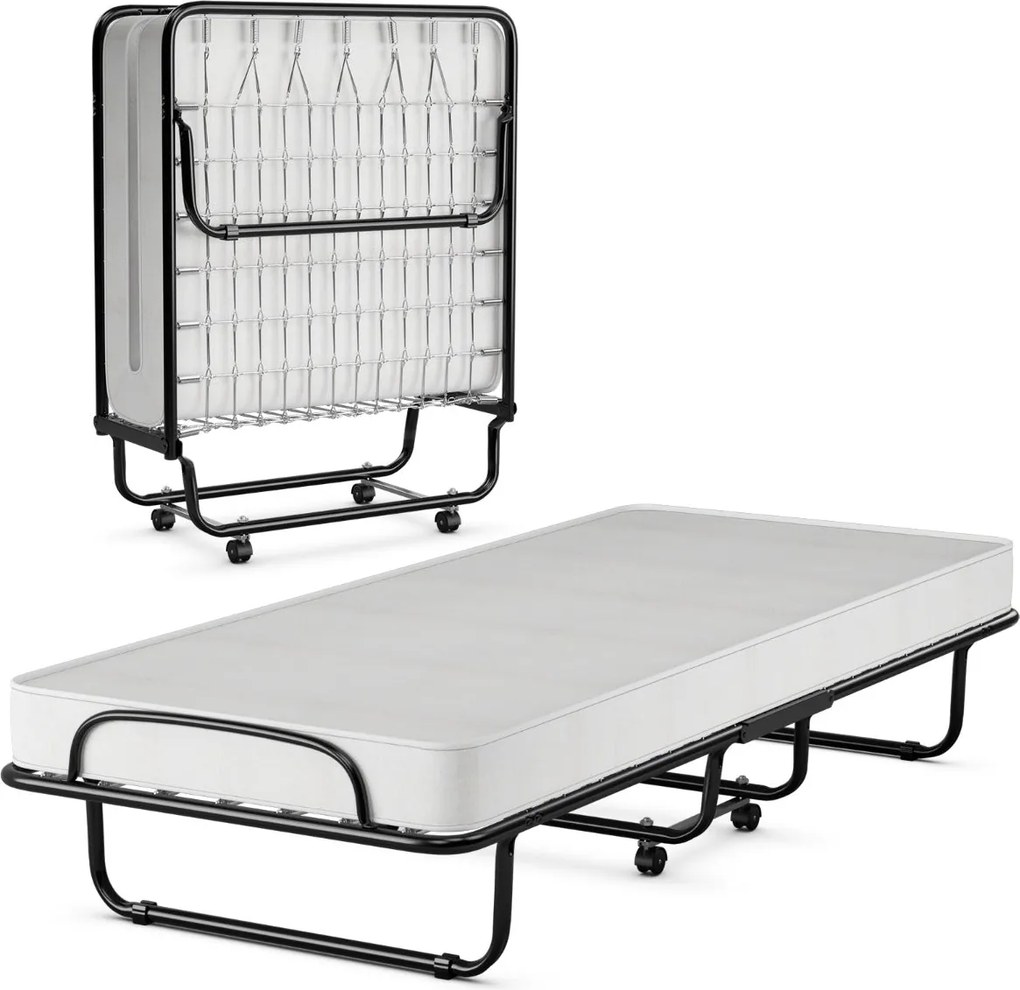 Cama Dobrável "SleepWell" com Colchão de Espuma de Memória e Estrutura