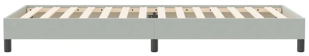 Cama com molas sem colchão cinzento-claro 90x220 cm veludo