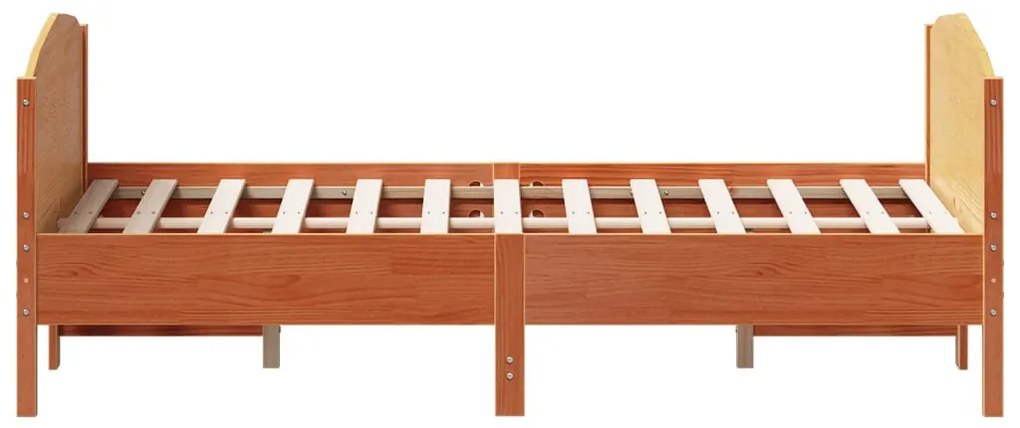 Cama sem colchão 160x200 cm madeira pinho maciço castanho-mel