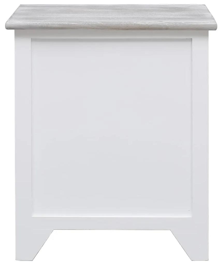 Mesa de cabeceira 38x28x45 cm madeira de paulownia branco