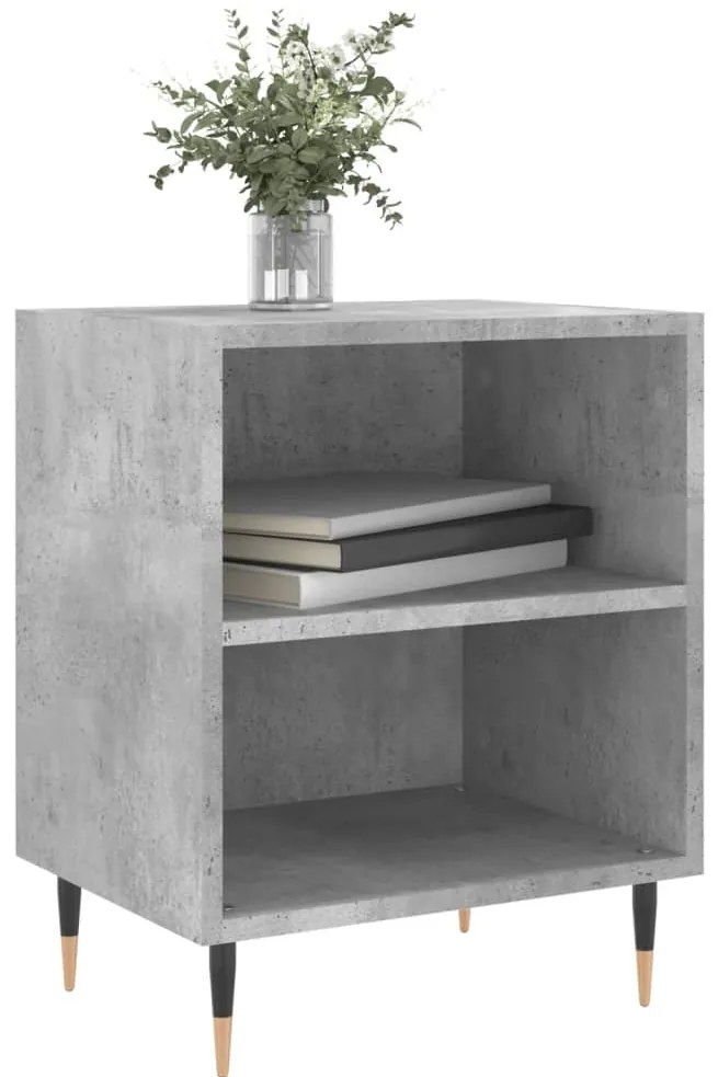 Mesas cabeceira 2pcs 40x30x50cm derivados madeira cinza-cimento