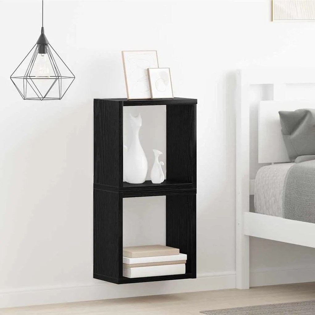 Prateleiras de Parede Carvalho Preto MDF 26 x 15 x 26 cm