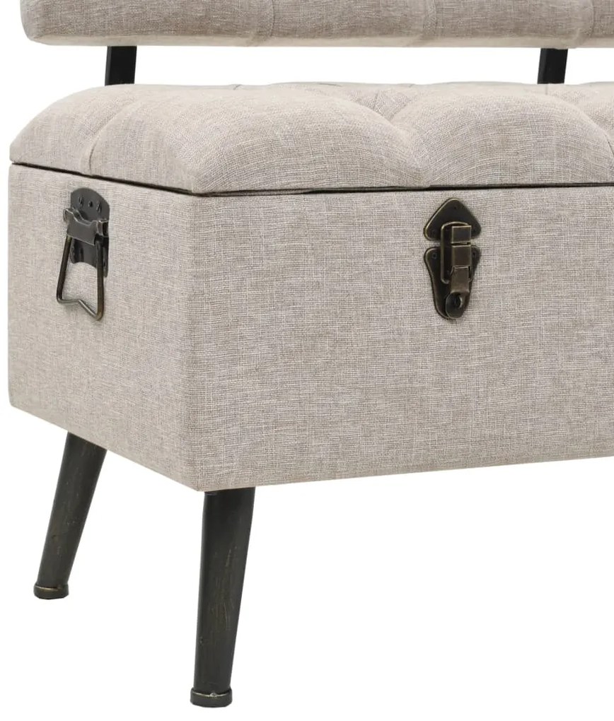 Banco de arrumação com encosto 110 cm tecido cor creme