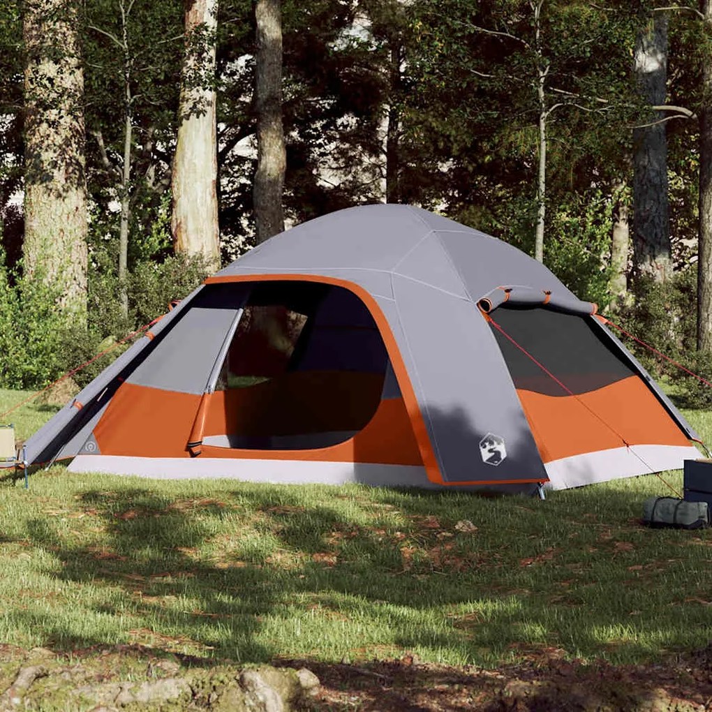 Tenda familiar em cúpula para 6 pessoas impermeável cinza