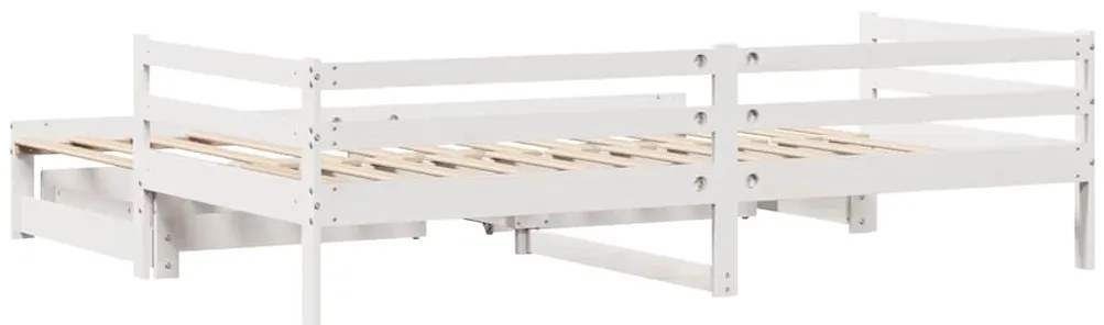 Sofá-cama c/ gavetas 90x200cm madeira de pinho maciça branco