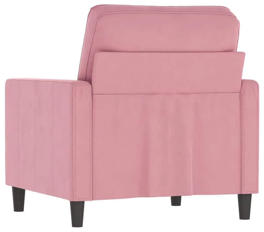 Poltrona 60 cm veludo rosa