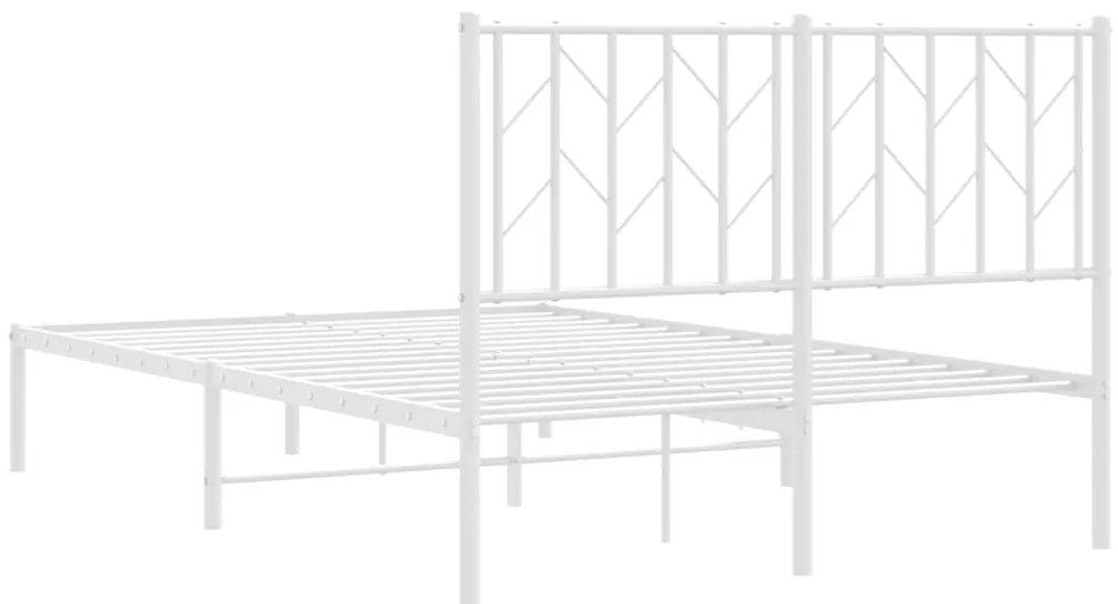 Estrutura de cama com cabeceira 120x200 cm metal branco
