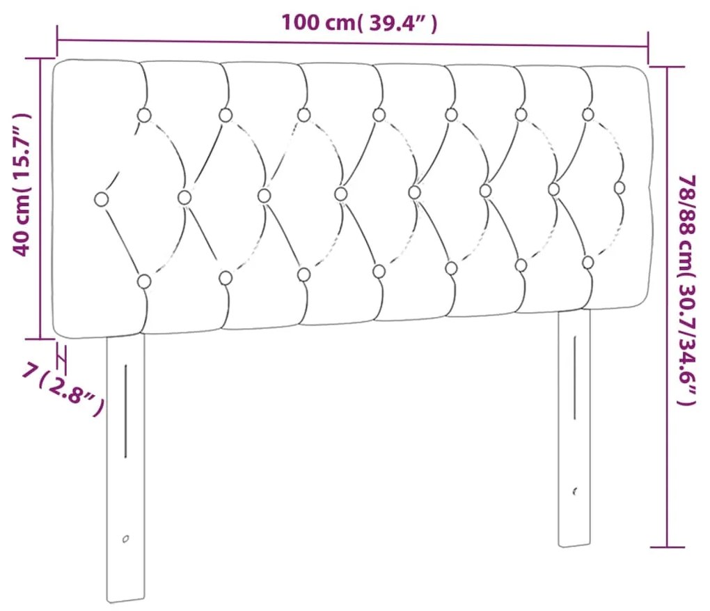 Cabeceira de cama c/ luzes LED tecido 100x7x78/88 cm cor creme