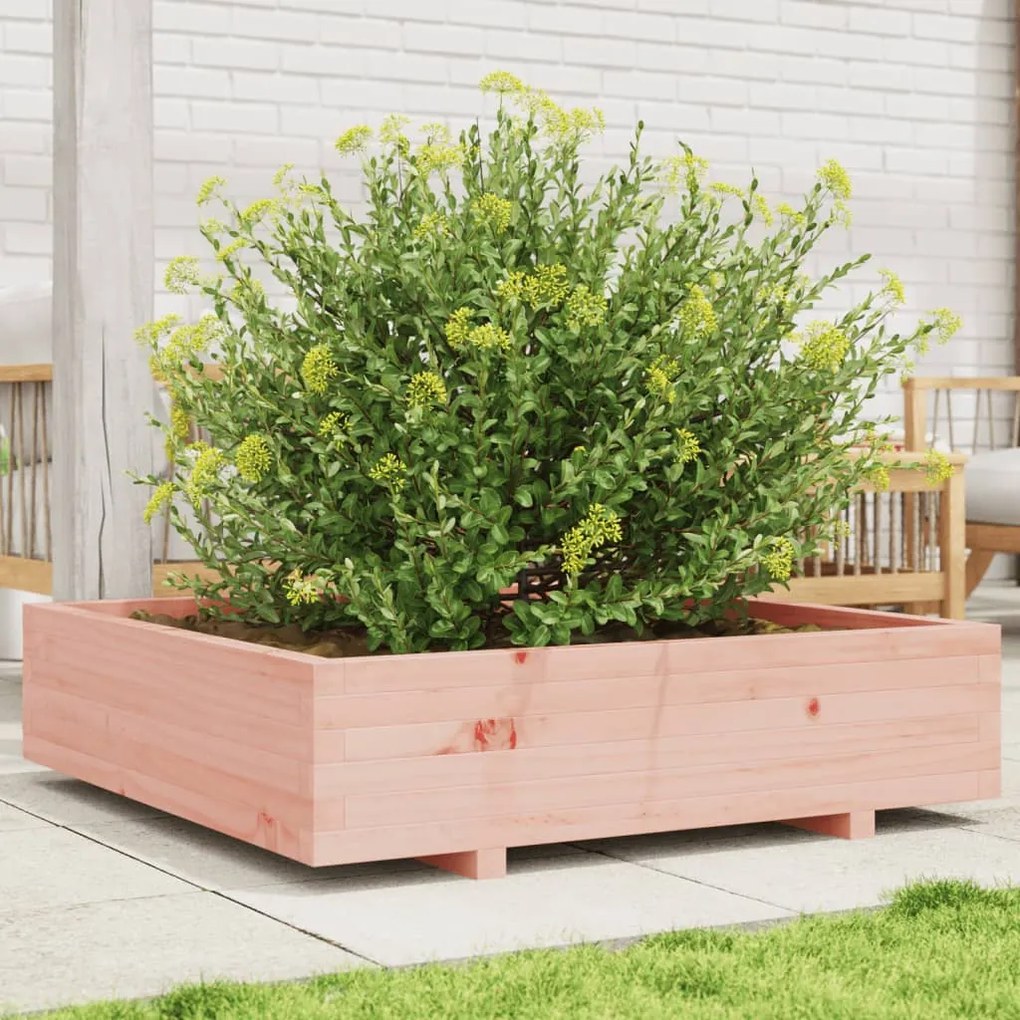 vidaXL Vaso/floreira de jardim 100x100x26,5 cm madeira douglas maciça