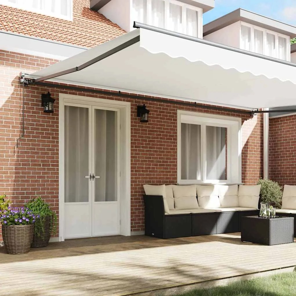 Toldo Retrátil Manual Branco 500x300 cm