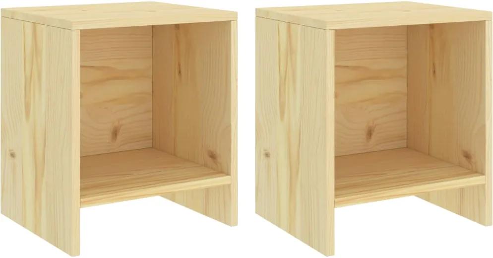 Mesas de cabeceira 2 pcs 35x30x40 cm madeira pinho maciça clara