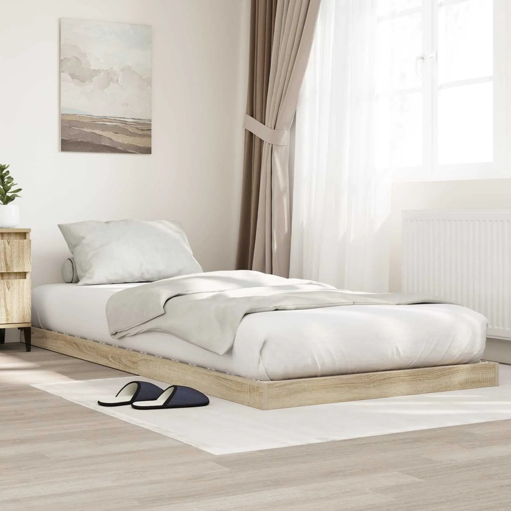 vidaXL Estrutura de cama de chão Sonoma 96,5 x 200 cm