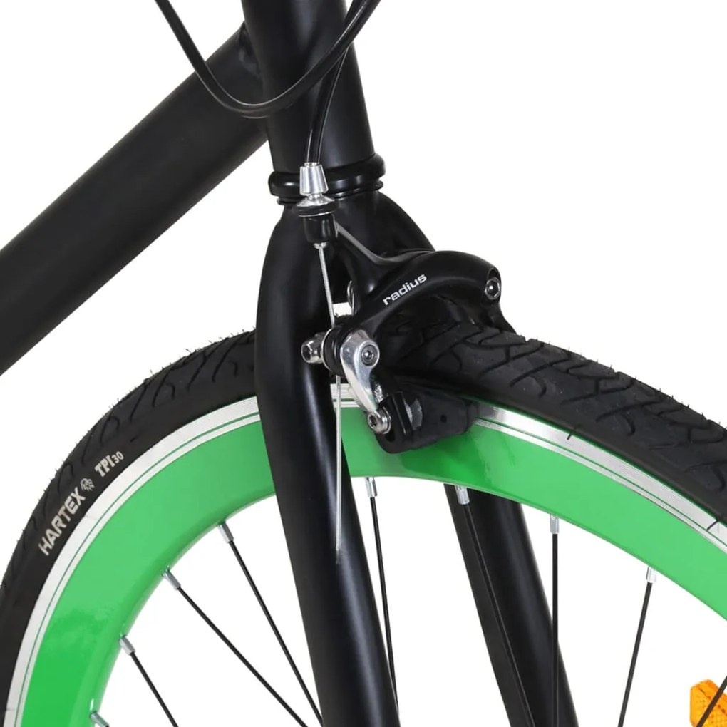 Bicicleta de mudanças fixas 700c 51 cm preto e verde