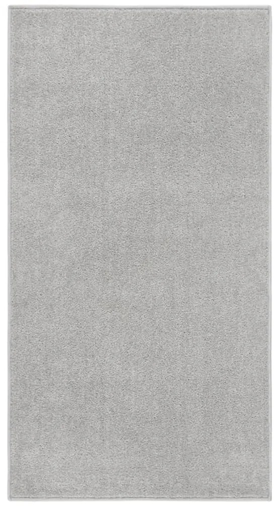 Tapete de pelo curto 80x150 cm cinzento-claro