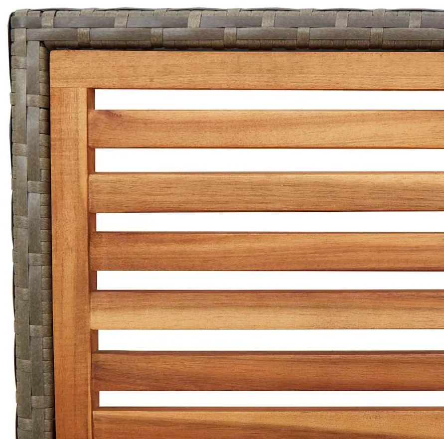 Cadeiras de Jardim Empilháveis - 2 pcs em Rattan Poliéster Cinza