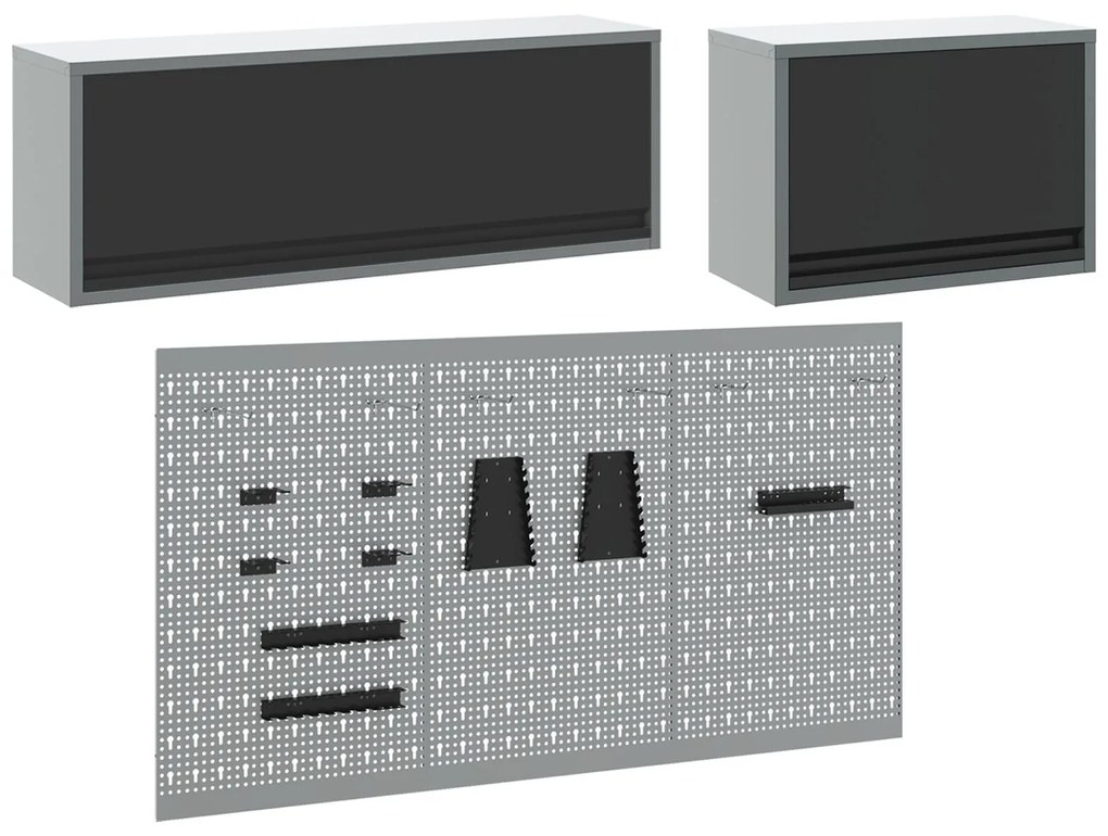 Conjunto de Armário e Painel de Ferramentas vidaXL com 5 Peças Montado