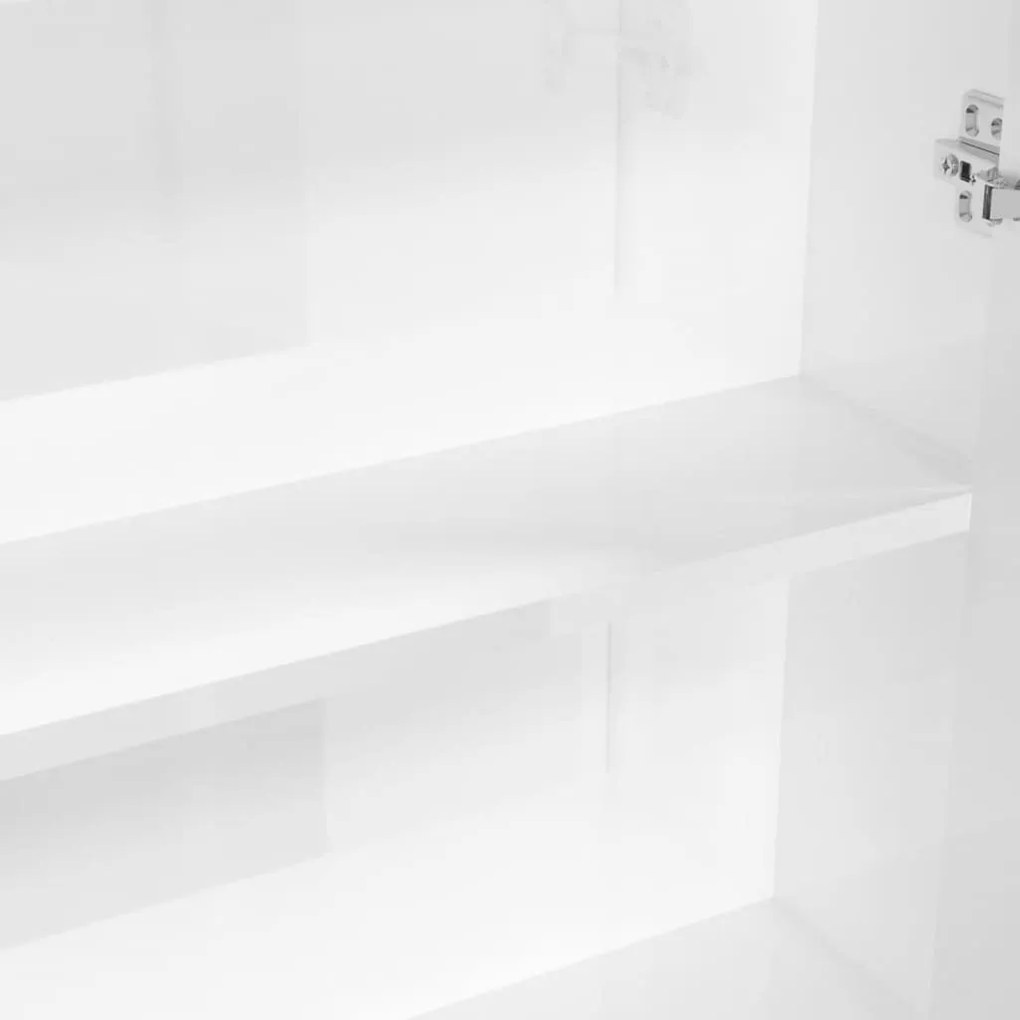 Armário espelhado p/ casa banho 60x15x75cm MDF branco brilhante