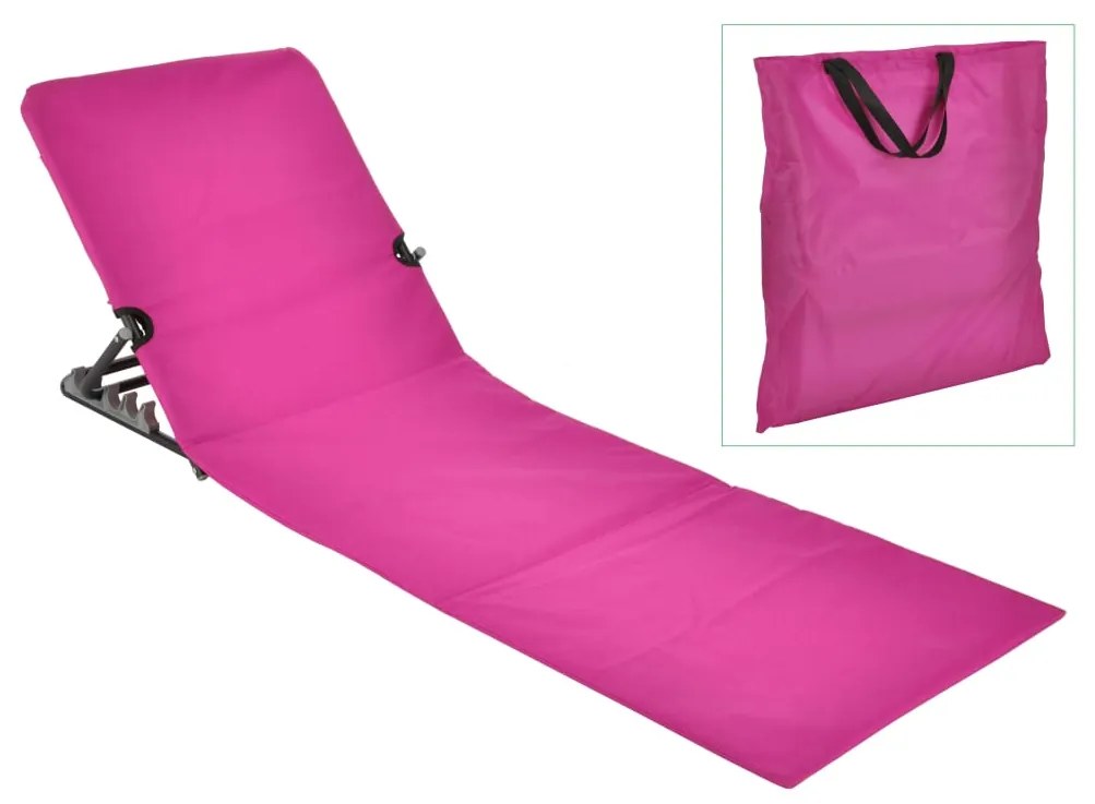 423981 HI Esteira cadeira de praia dobrável em PVC cor-de-rosa