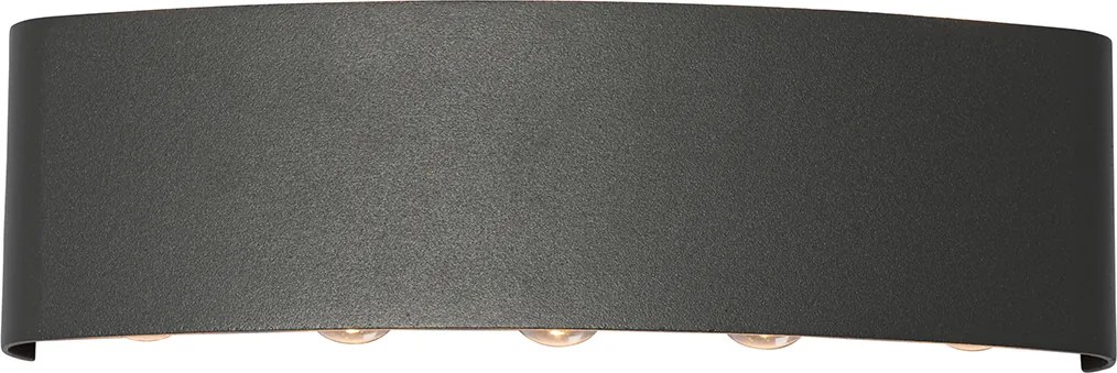 Candeeiro de parede exterior cinzento escuro incl. LED 10 luzes IP54 - Silly
