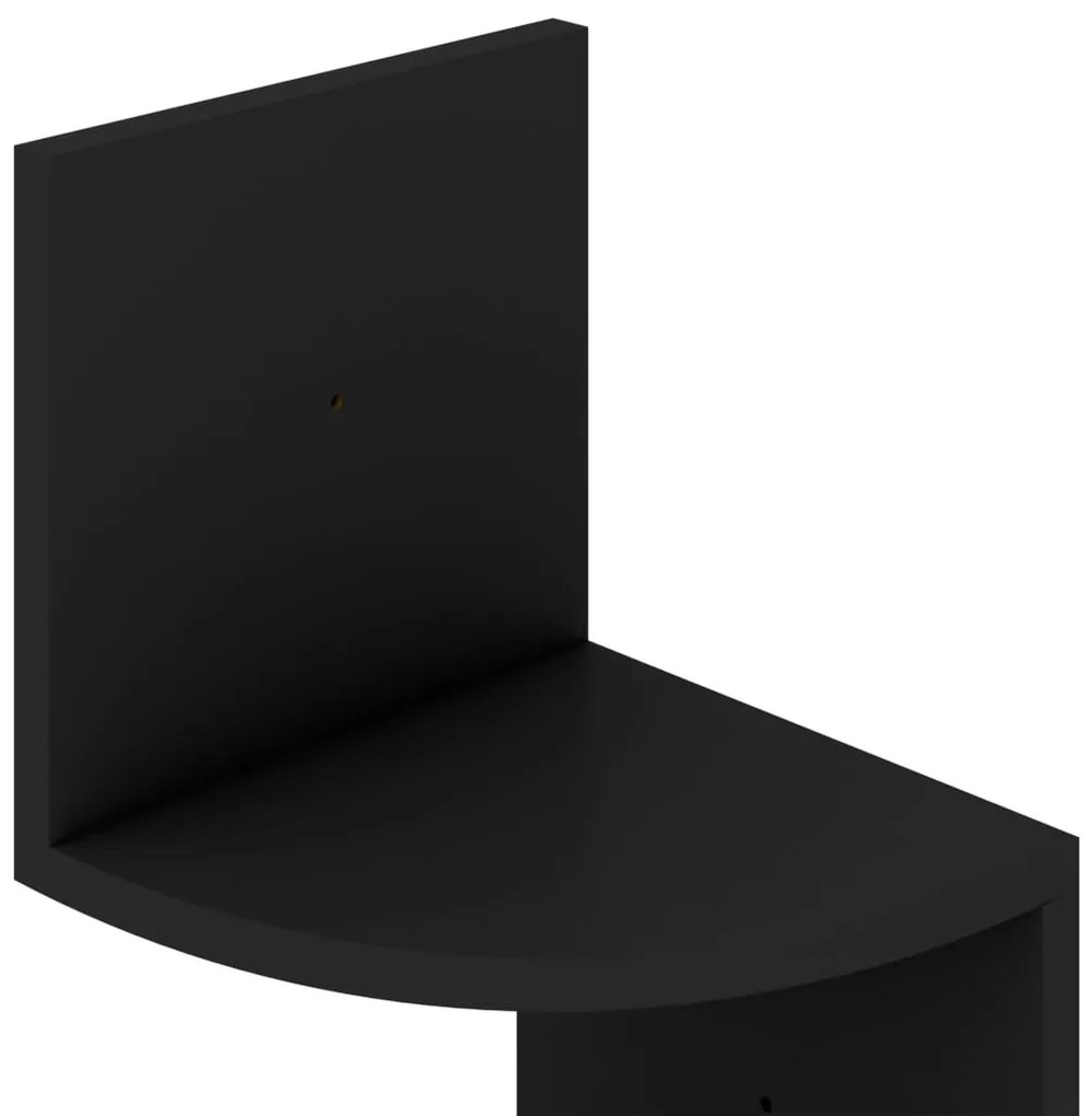 Estante de canto p/ parede derivados de madeira preto