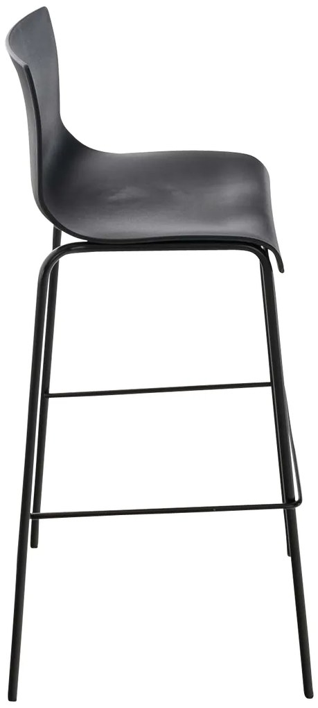 Conjunto de 2 bancos de bar Hoover em plástico e com estrutura preta 43 x 100 x 48 cm Preto