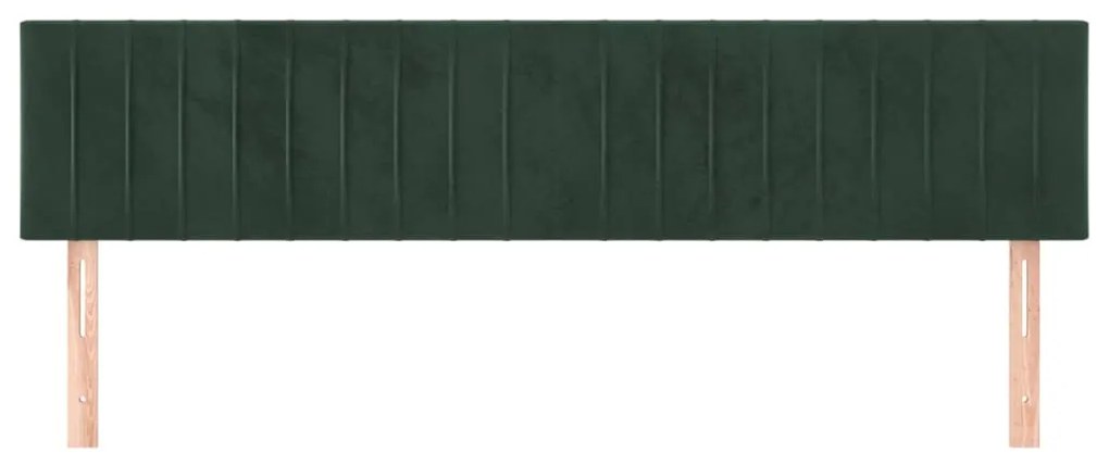 Cabeceira de cama 2 pcs veludo 80x5x78/88 cm verde-escuro