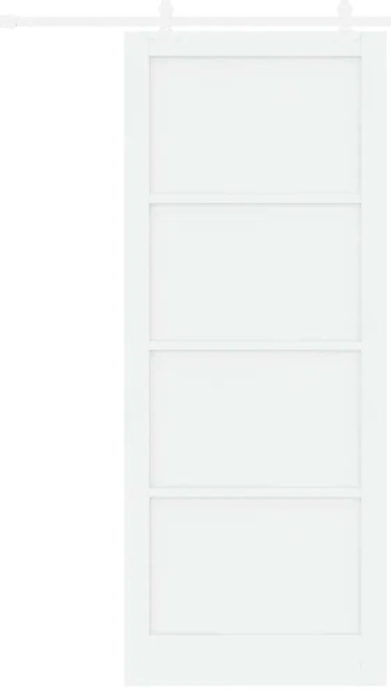 Porta Deslizante vidaXL com Conjunto de Ferragens Branca 93x232 cm Mad