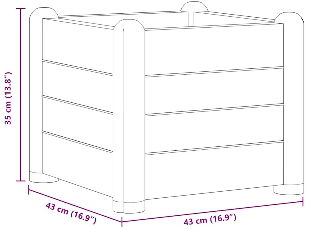 Canteiro elevado para jardim PP 43x43x35 cm moca
