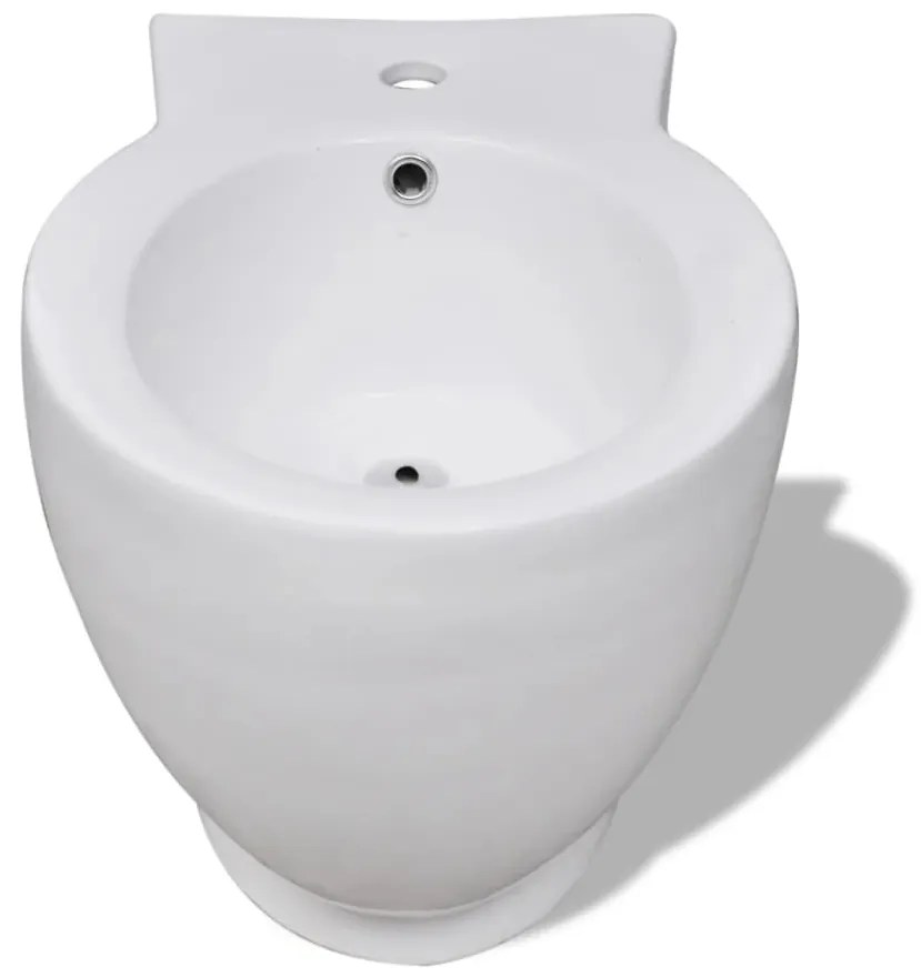 Conjunto com sanita e bidé cerâmica branca