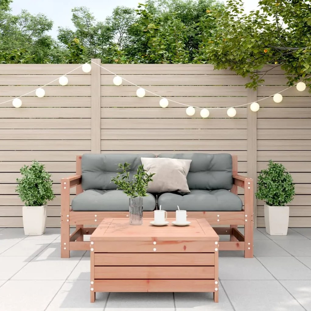 3 pcs conj. lounge jardim c/ almofadões madeira douglas maciça