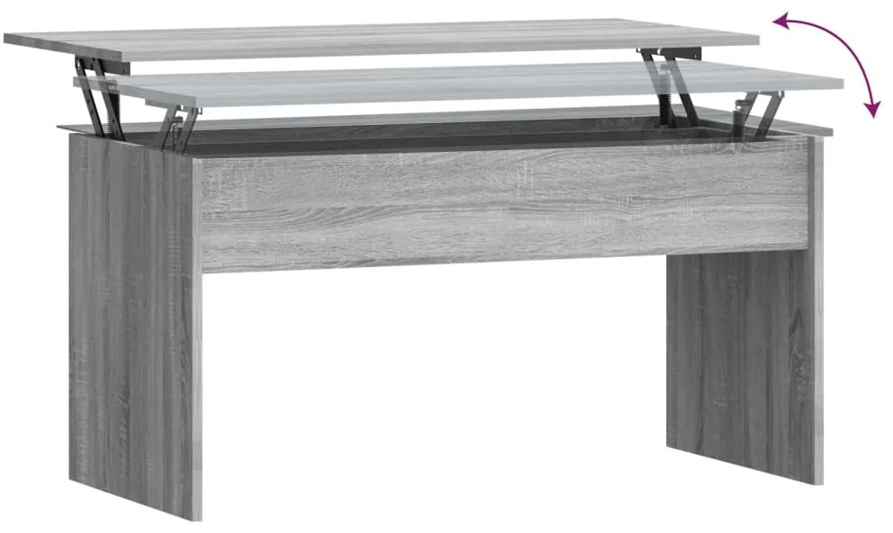 Mesa de Centro Beira Elevatória de 102 cm - Cinzento - Design Moderno