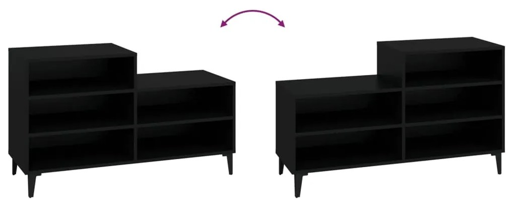 Sapateira 102x36x60 cm derivados de madeira preto
