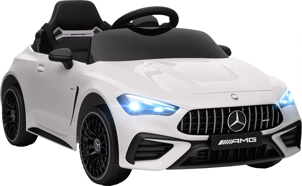 AIYAPLAY Carro Elétrico Infantil Mercedes-Amg Cle 53 12V 2 Motores Telecomando Parental 2,4G 99x55x43 cm Branco | Aosom Portugal