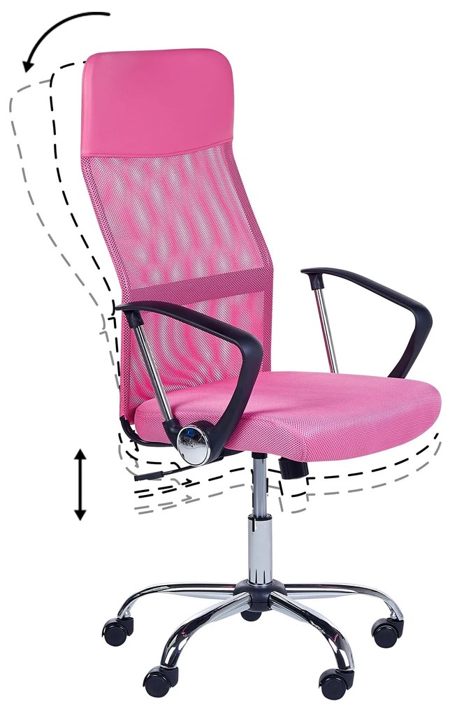 Cadeira de escritório rosa DESIGN Beliani