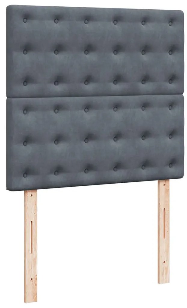 Cama com molas/colchão 80x200 cm veludo cinza-escuro