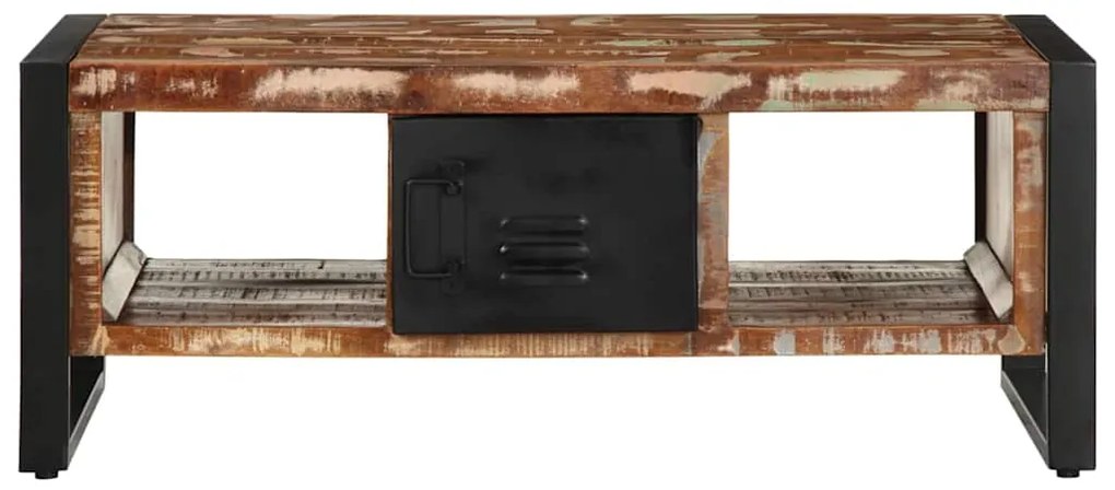 Mesa de centro multicor 90x50x36 cm madeira maciça recuperada