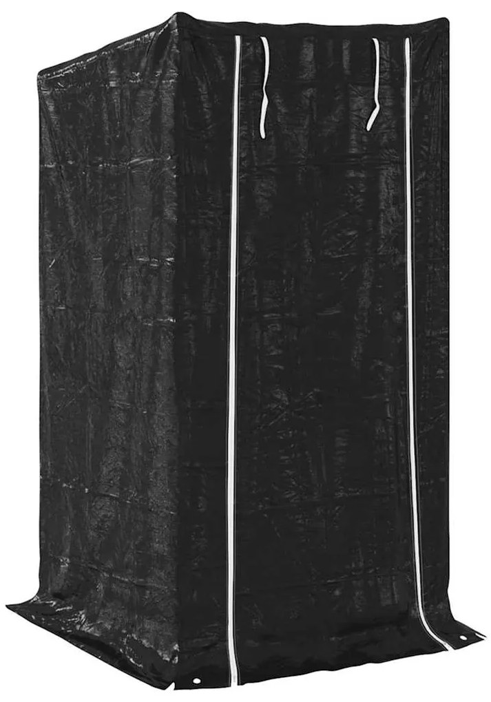 Rack de lenha com tampa de chuva 100x100x200 cm aço galvanizado