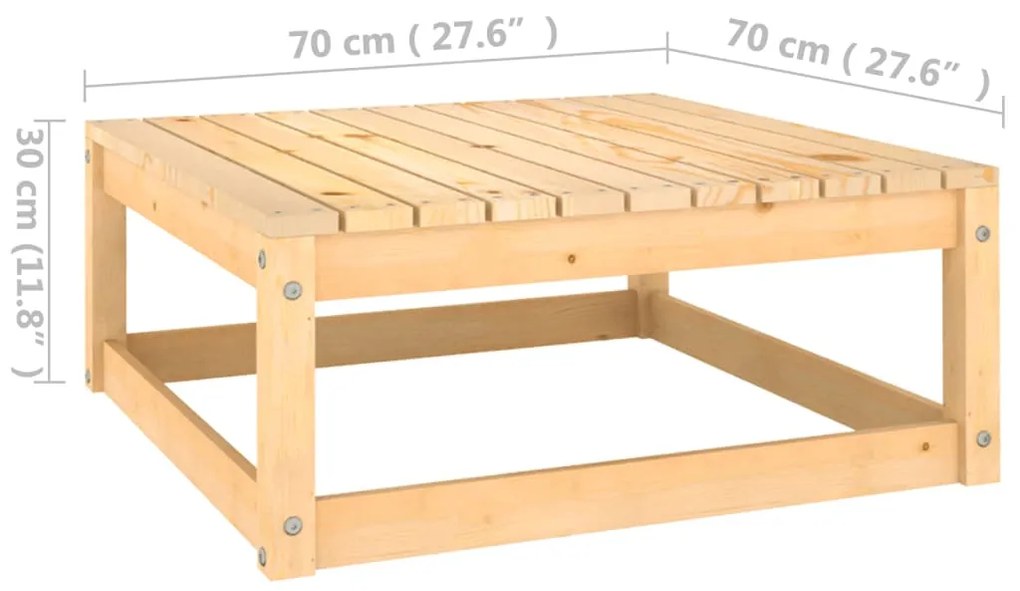 Apoio de pés p/ jardim c/ almofadão madeira de pinho maciça