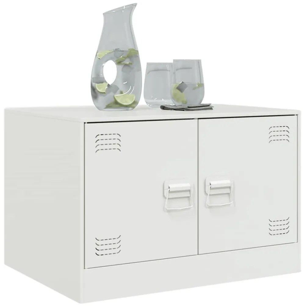 Mesa de centro 67x50x44 cm aço branco