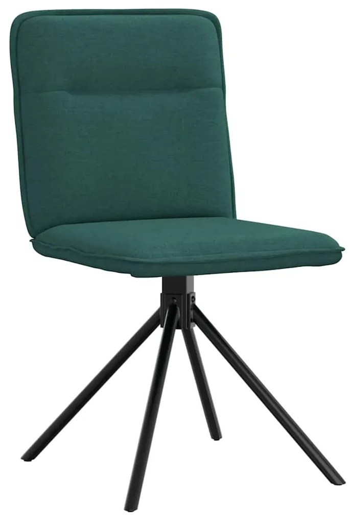 Cadeiras de jantar 2 pcs tecido verde-escuro