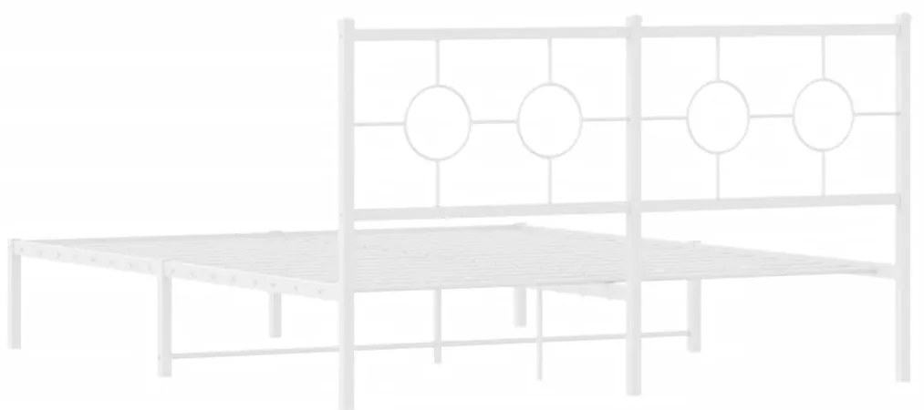 Estrutura de cama com cabeceira 150x200 cm metal branco