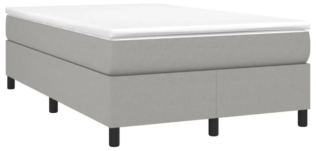 Cama com molas/colchão 120x200 cm tecido cinza-claro