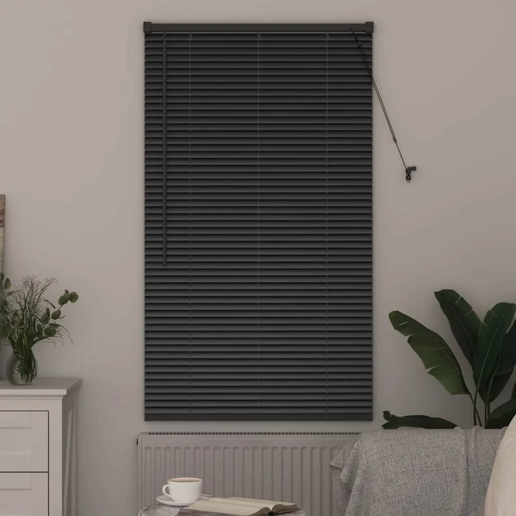 Persiana de Janela com cortinas Outros Manual Preto 80 x 130 cm Alumín