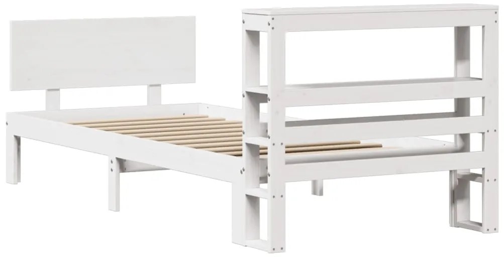 Estrutura cama c/ cabeceira 75x190 cm pinho maciço