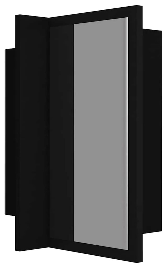 Armário espelhado casa de banho LED 40x12x45 cm acrílico preto